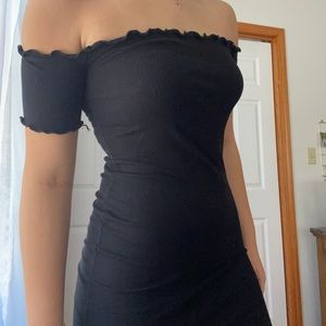 Black Off The Shoulder Mini Dress Size M